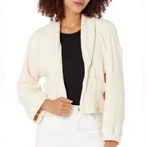 NWT Rachel Pally Tess Cardigan Sweater XL Oatmeal tan beige neutrals ribbed